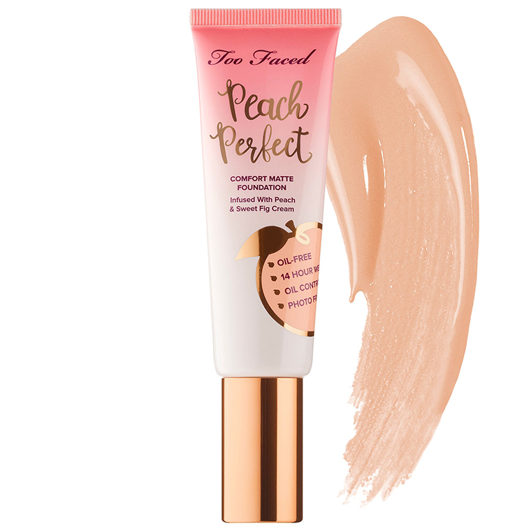 Too Faced Swan Peach Perfect Comfort Matte Foundation Review & Swatches