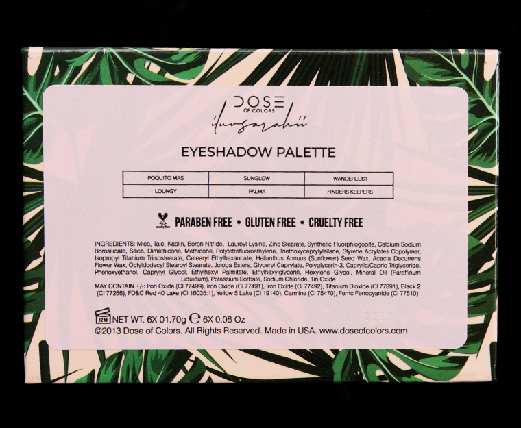 Dose of Colors iluvsarahii 6-Pan Eyeshadow Palette