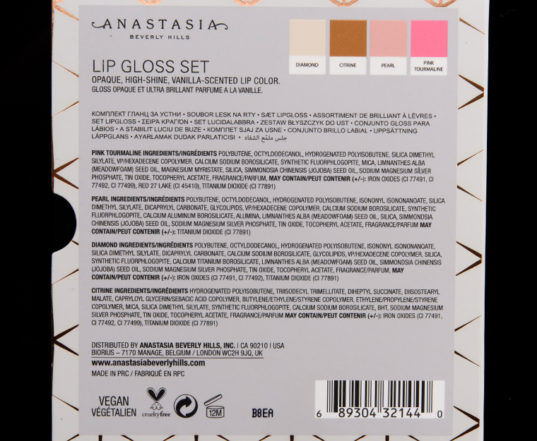 Anastasia Holiday 2018 Mini Lip Gloss 4-Piece Set