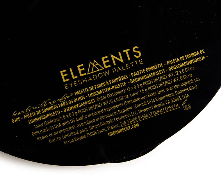 Urban Decay Elements Holiday 2018 Eyeshadow Palette