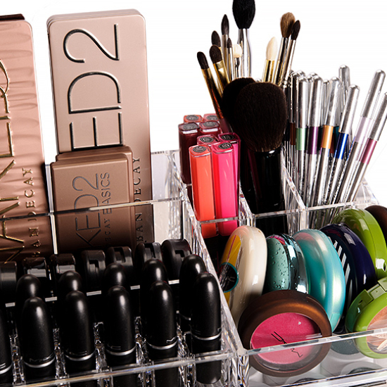 The Container Store Luxe Acrylic Modular System | <a href="https://www.temptalia.com/the-container-store-luxe-acrylic-modular-system-makeup-organizer-review-photos/">Read Review</a>