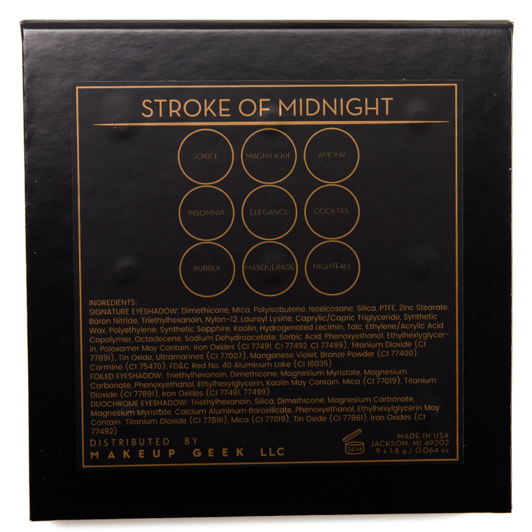 Makeup Geek Stroke of Midnight Eyeshadow Palette x 9