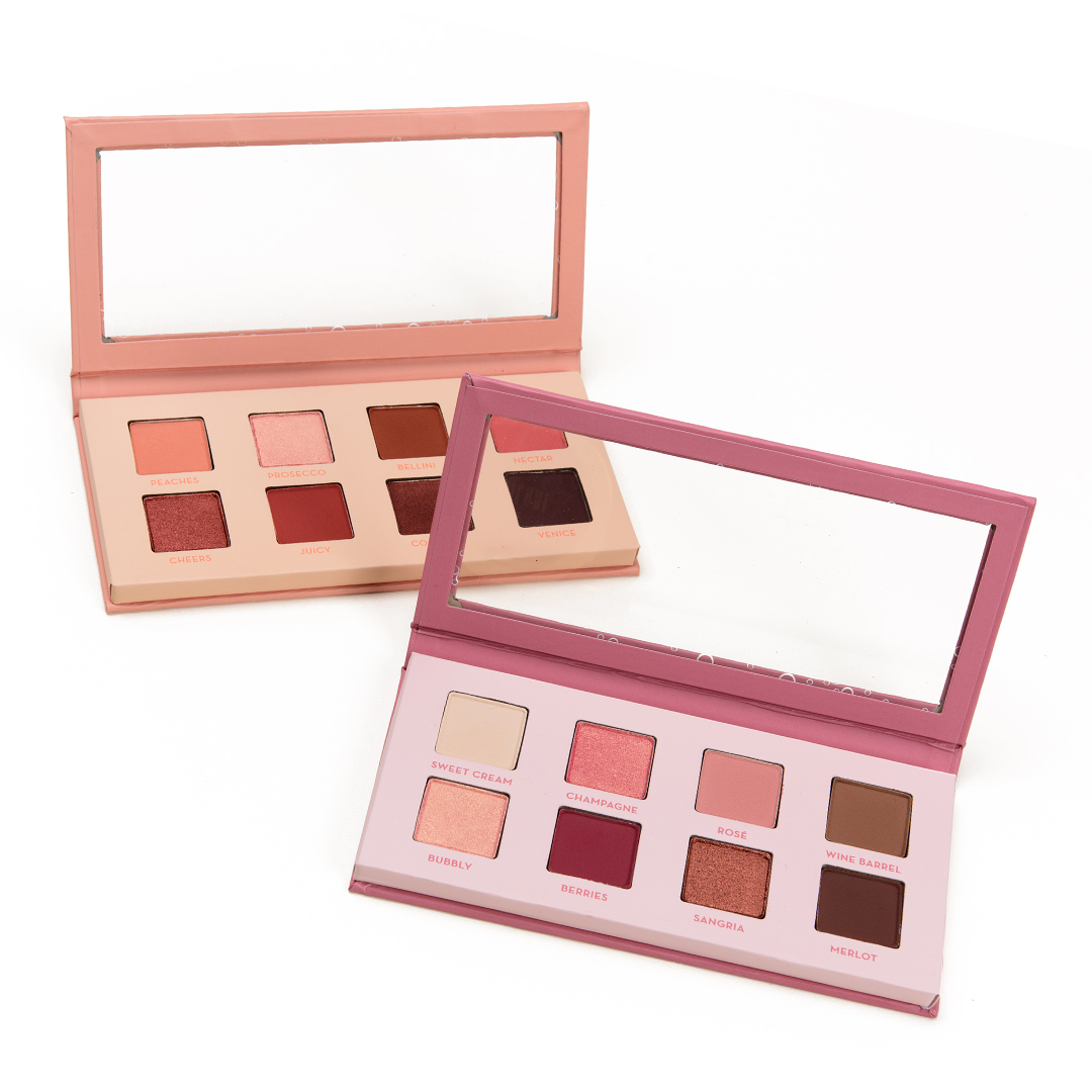 Makeup Geek Champagne & Rose and Peach Bellini Eyeshadow Palettes Swatches