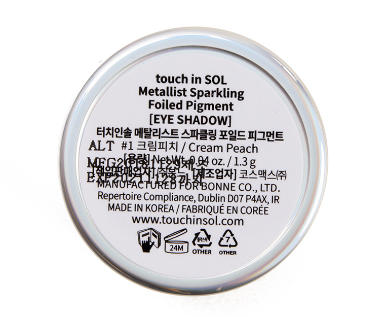 Touch in Sol Cream Peach (1) Metallist Sparkling Foiled Eyeshadow