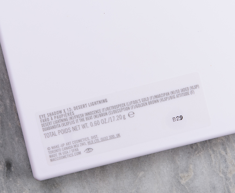 MAC Desert Lightning Eyeshadow x 12 Palette