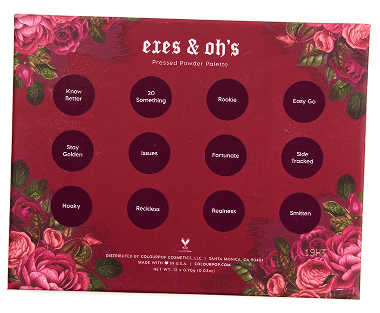 ColourPop Exes and Oh's 12-Pan Pressed Powder Shadow Palette