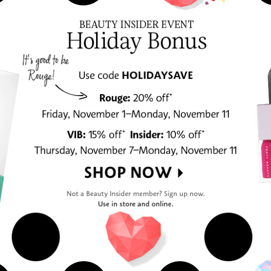 Sephora Holiday Bonus