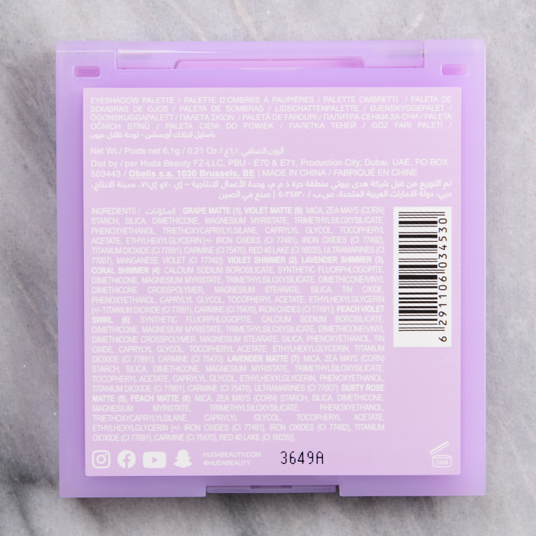 Huda Beauty Lilac Pastel Obsessions Palette