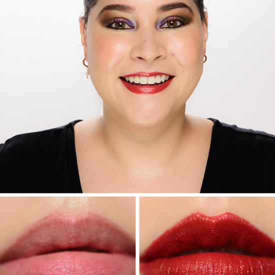Shiseido Scarlet Rush (204) VisionAiry Gel Lipstick Review & Swatches