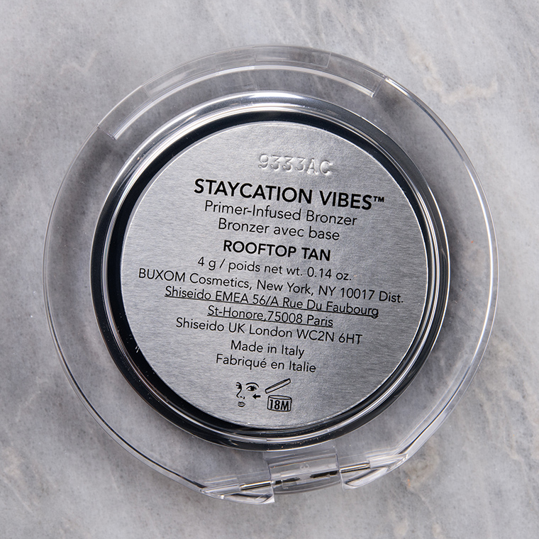 Buxom Rooftop Tan Staycation Vibes Primer-Infused Bronzer
