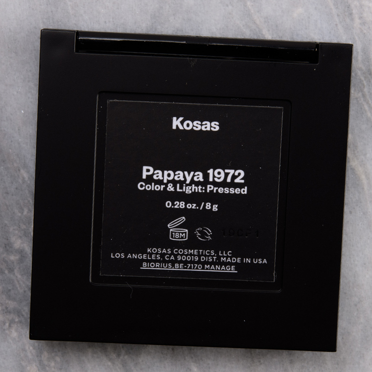 Kosas Papaya 1972 Color and Light Pressed Palette