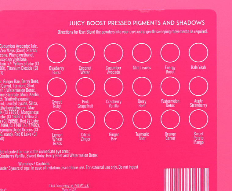 Coloured Raine Juicy Boost 18-Pan Pressed Pigment and Shadow Palette