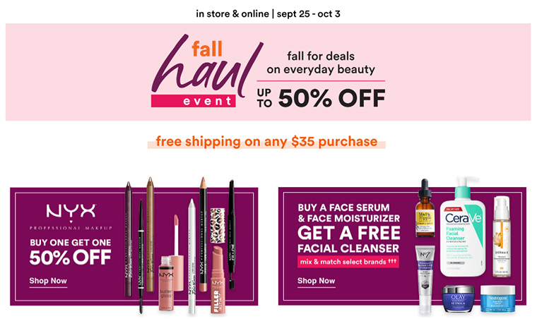 Ulta Fall Haul Event 2020 | 9/25 to 10/3