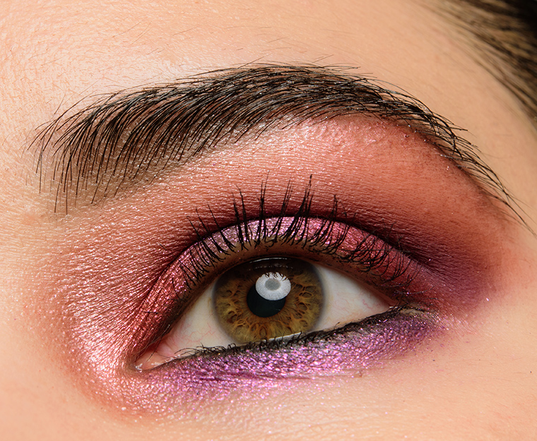 Over Smashbox 24HR Eyeshadow Primer; applied shimmers with fingertip
