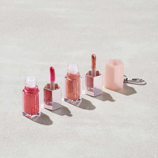 Fenty Beauty Lil Gloss Bombs Mini Lip Duo + Keychain Holder for Spring 2021