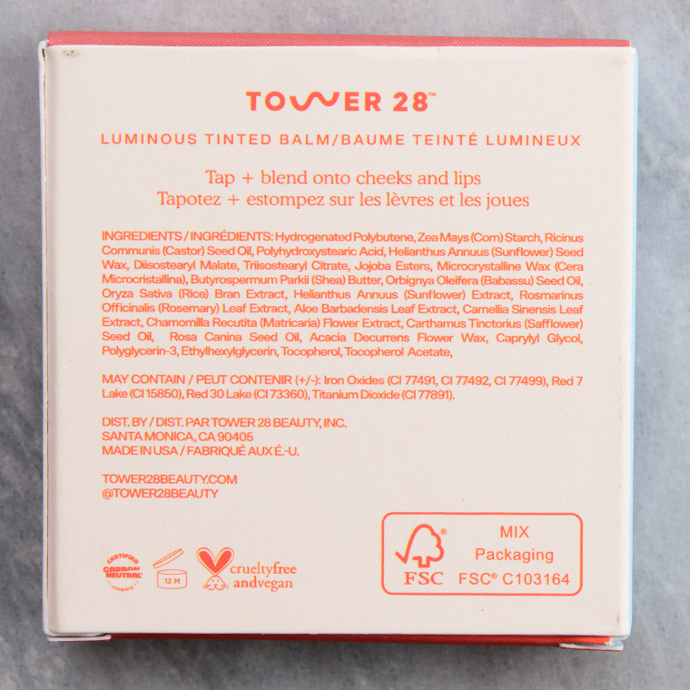 Tower 28 Power Hour BeachPlease Lip + Cheek Tinted Balm