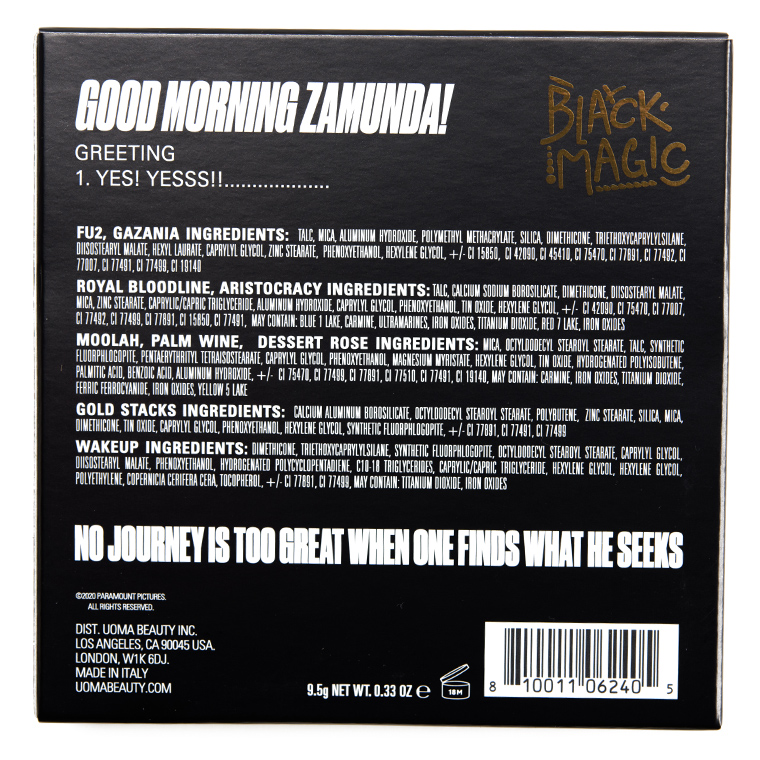 UOMA Beauty Good Morning Zamunda Black Magic Color Mini Palette
