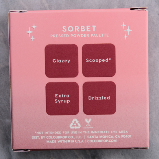 ColourPop Sorbet Eyeshadow Quad Review & Swatches