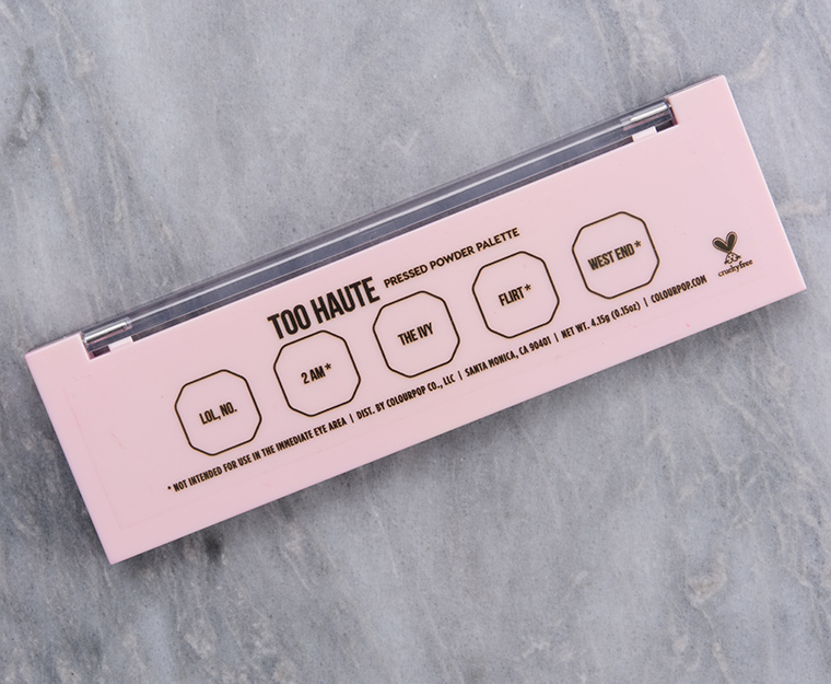 ColourPop Too Haute 5-Pan Pressed Powder Palette