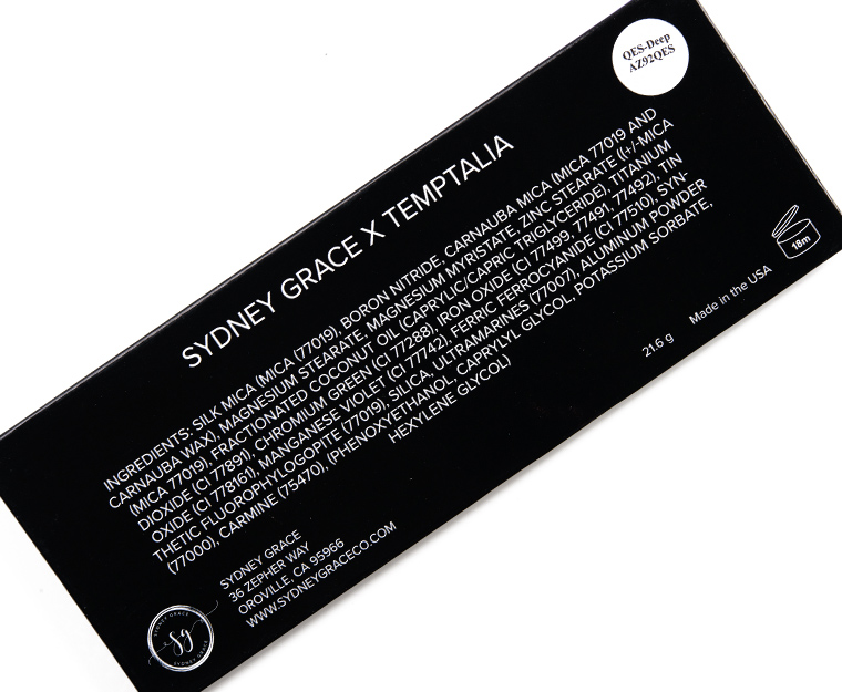 Sydney Grace Quintessence (Deep) Temptalia Eyeshadow Palette