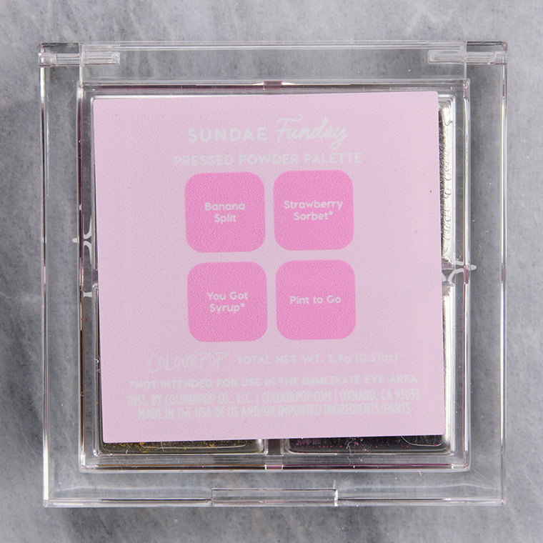 ColourPop Sundae Funday Pressed Powder Shadow Quad