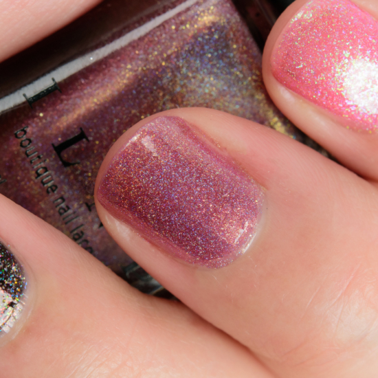 ILNP Champagne Blush Holographic Shimmer Nail Polish Review & Swatches