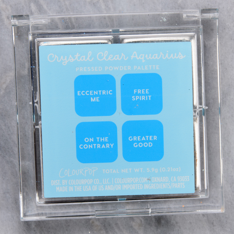ColourPop Crystal Clear Aquarius Pressed Powder Shadow Quad