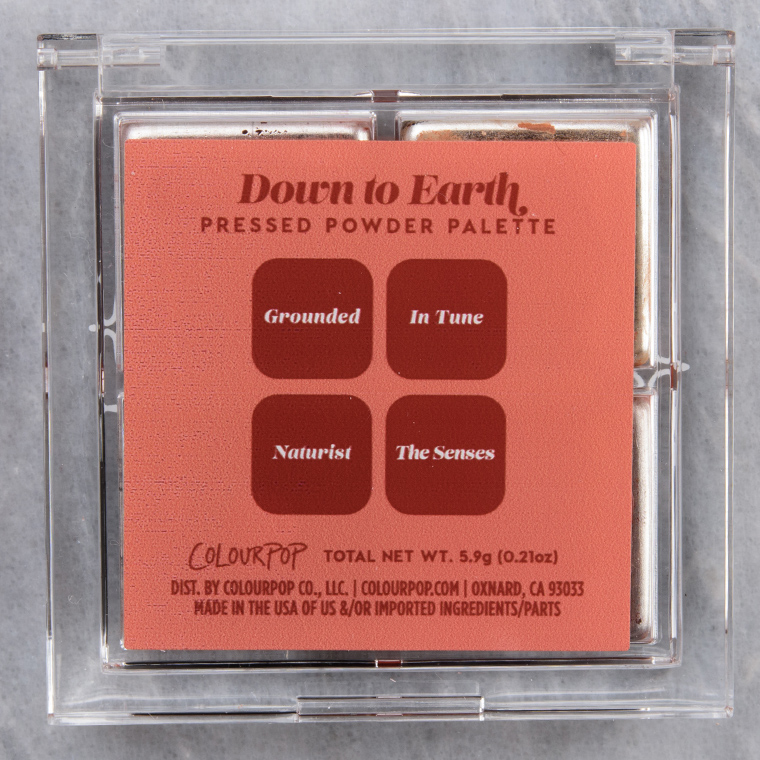 ColourPop Down to Earth Pressed Powder Shadow Quad