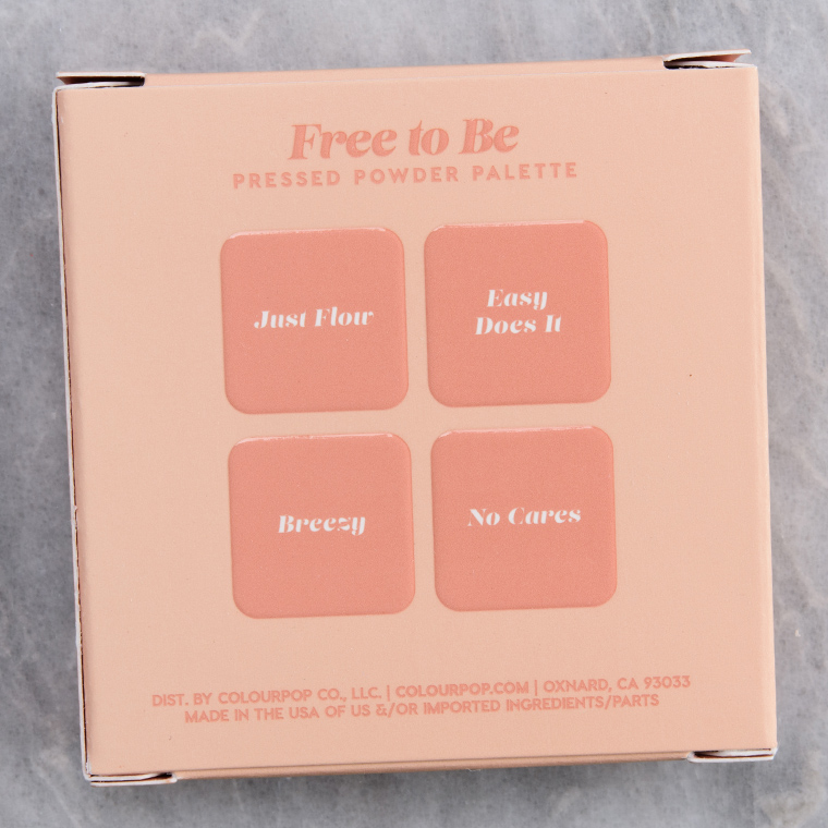 ColourPop Free to Be Pressed Powder Shadow Quad