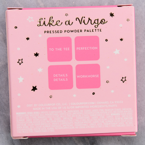 ColourPop Like a Virgo Pressed Powder Shadow Quad Review & Swatches