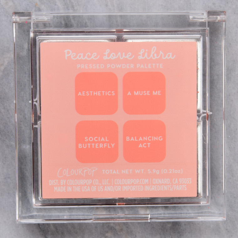 ColourPop Peace Love Libra Pressed Powder Shadow Quad