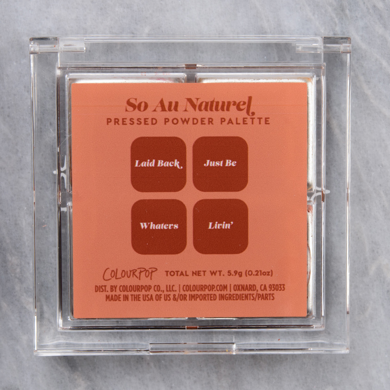 ColourPop Au Naturel Pressed Powder Shadow Quad