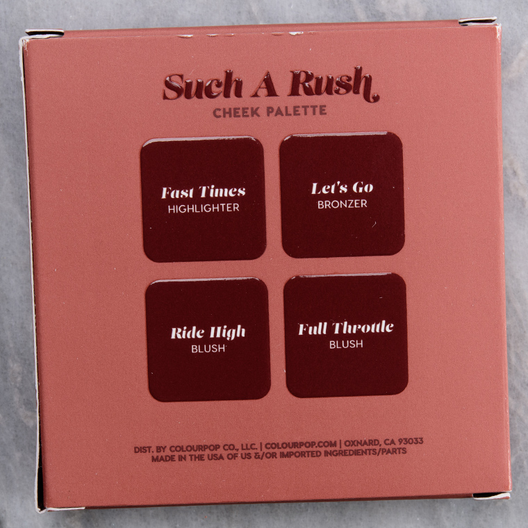 ColourPop Such a Rush 4-Pan Cheek Palette
