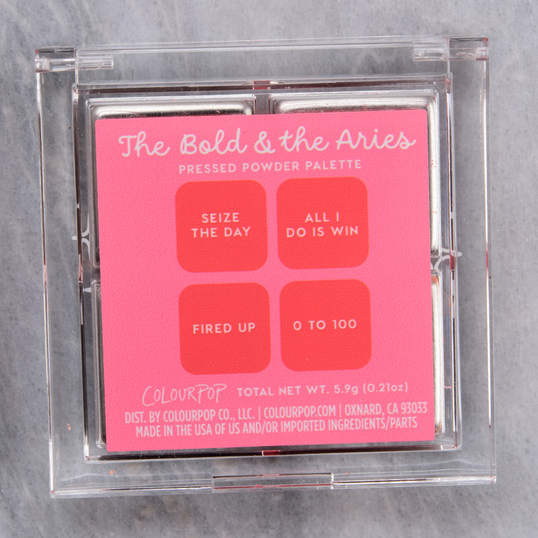 ColourPop The Bold and the Aries Pressed Powder Shadow Quad