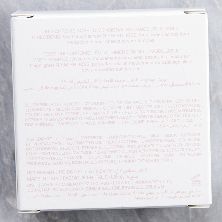 Huda Beauty Theia N.Y.M.P.H. Kiss Glow Blush