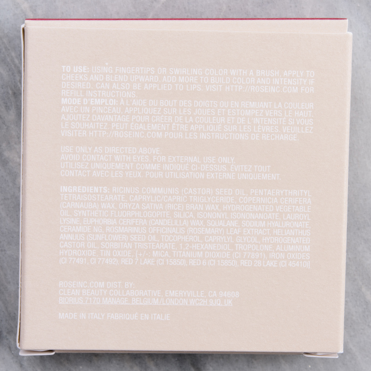 Rose Inc Dahlia Blush Divine Clean Dewy Cream Blush