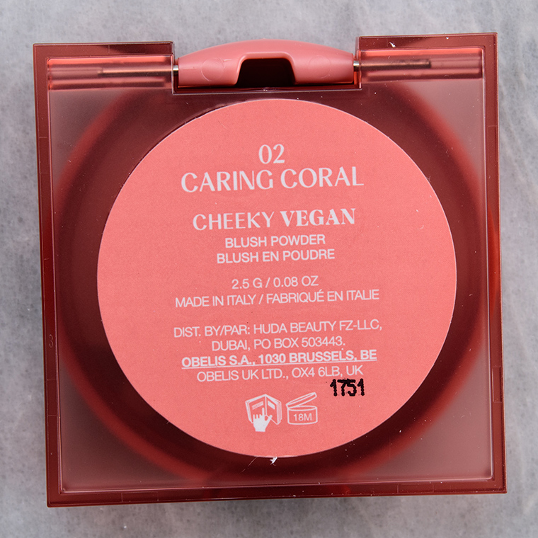 Huda Beauty Caring Coral (02) GloWish Cheeky Vegan Blush Powder
