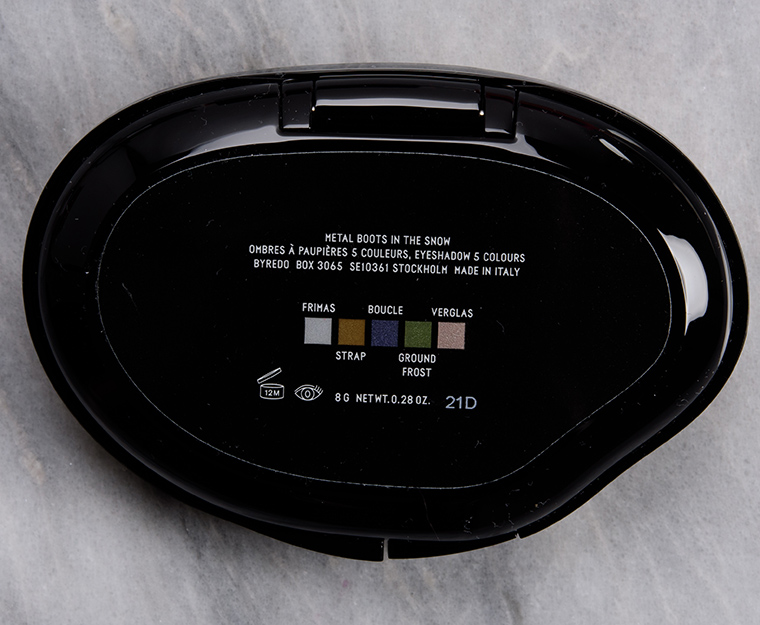 Byredo Metal Boots in the Snow 5 Colours Eyeshadow Palette