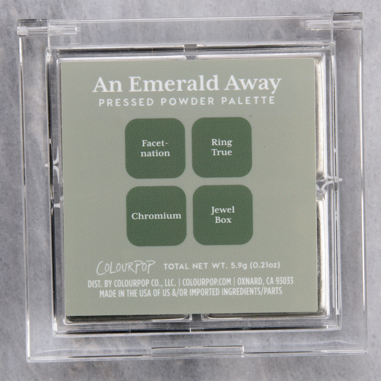 ColourPop An Emerald Away Pressed Powder Shadow Quad