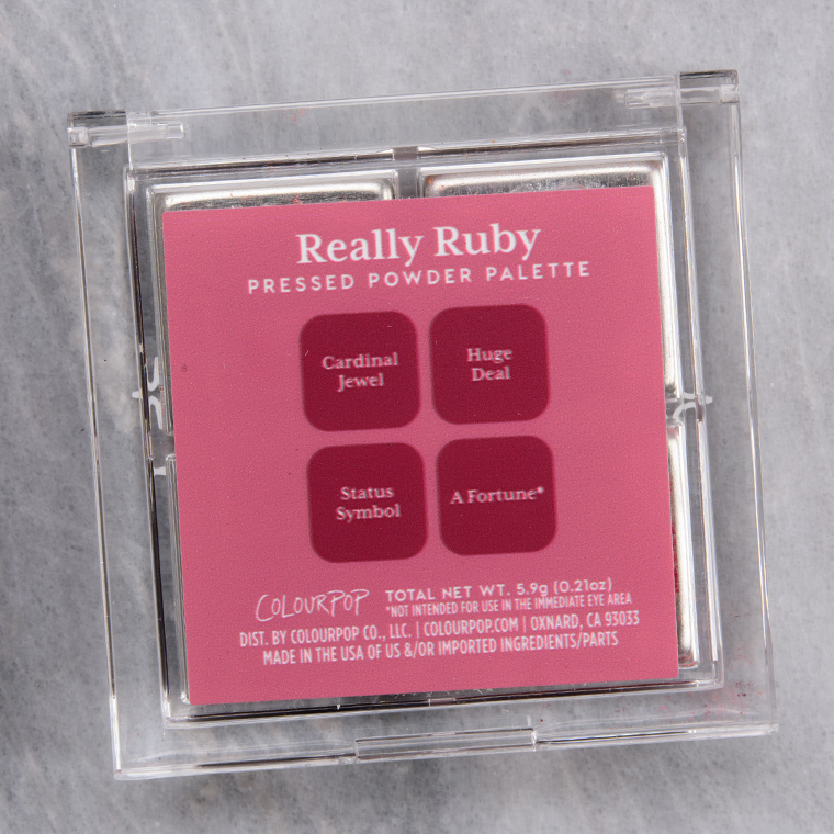 ColourPop Really Ruby Pressed Powder Shadow Quad
