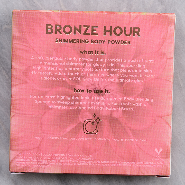 Sol Body Bronze Hour Shimmering Body Powder