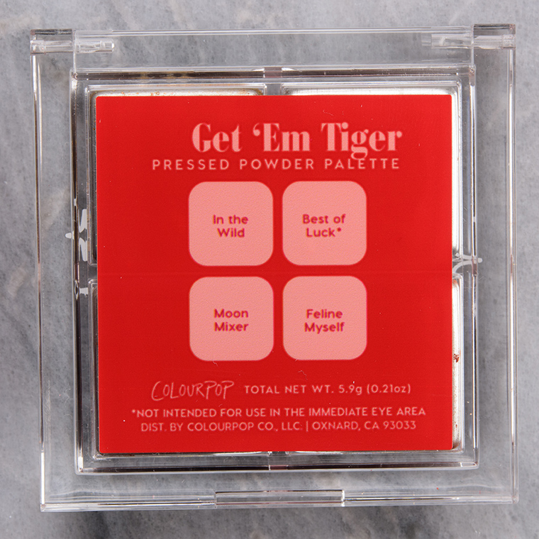ColourPop Get 'Em Tiger Pressed Powder Shadow Quad