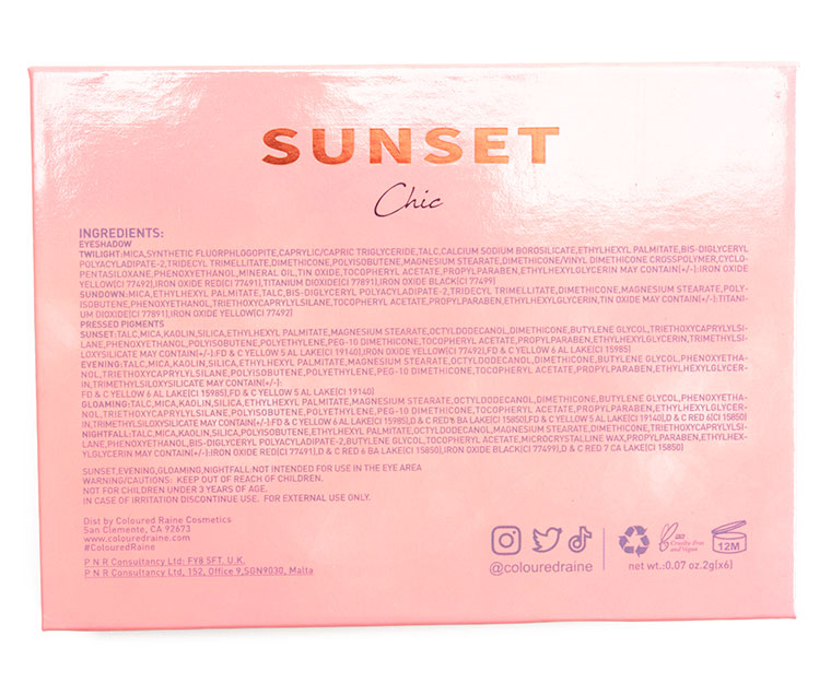 Coloured Raine Sunset Chic 6-Pan Eyeshadow Palette