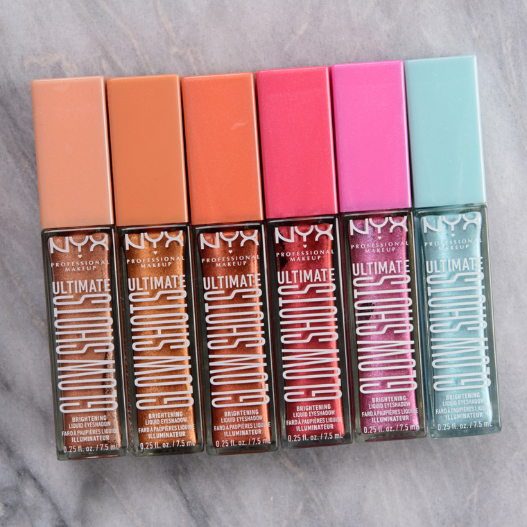 NYX Clementine Fine Glow Shots Liquid Eyeshadow Review Swatches Nyx