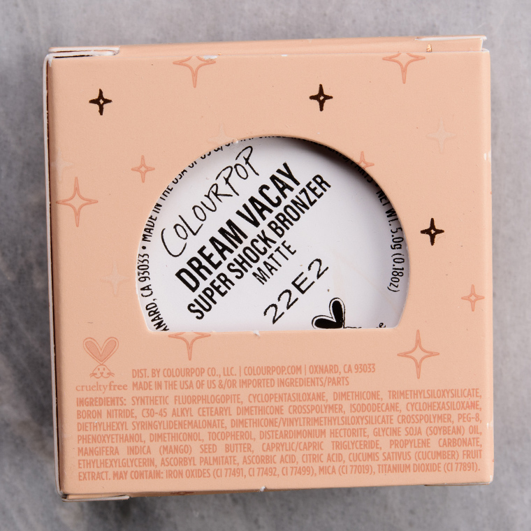 ColourPop Dream Vacay Super Shock Cheek Bronzer