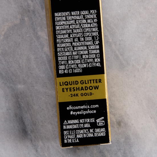 elf 24K Gold Liquid Glitter Eyeshadow Review & Swatches