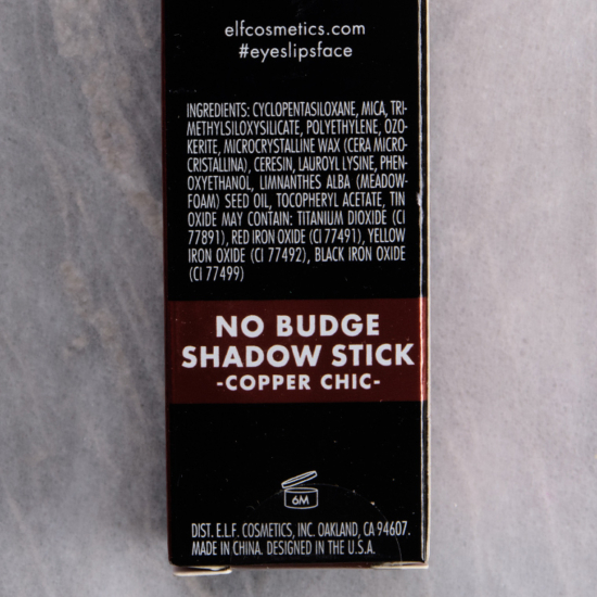 elf Copper Chic No Budge Shadow Stick Review & Swatches