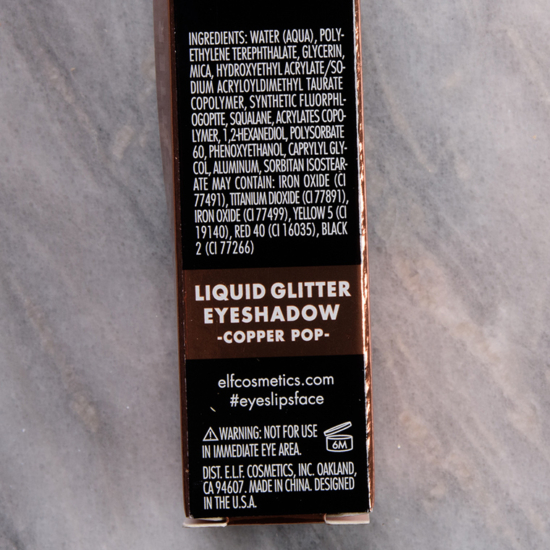 elf Copper Pop Liquid Glitter Eyeshadow Review & Swatches