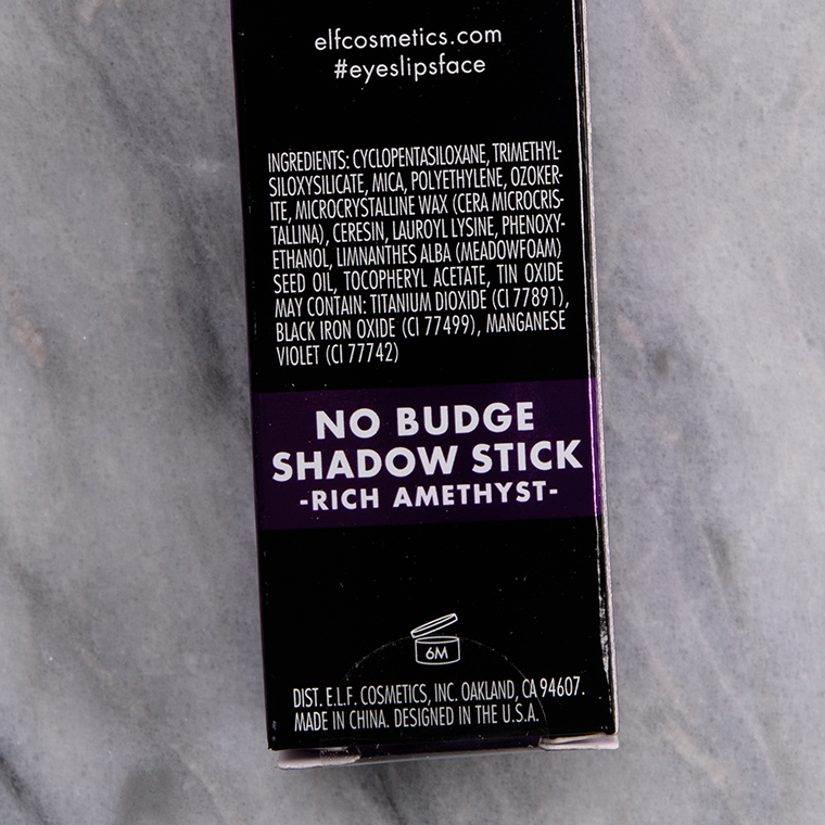 elf Rich Amethyst No Budge Shadow Stick