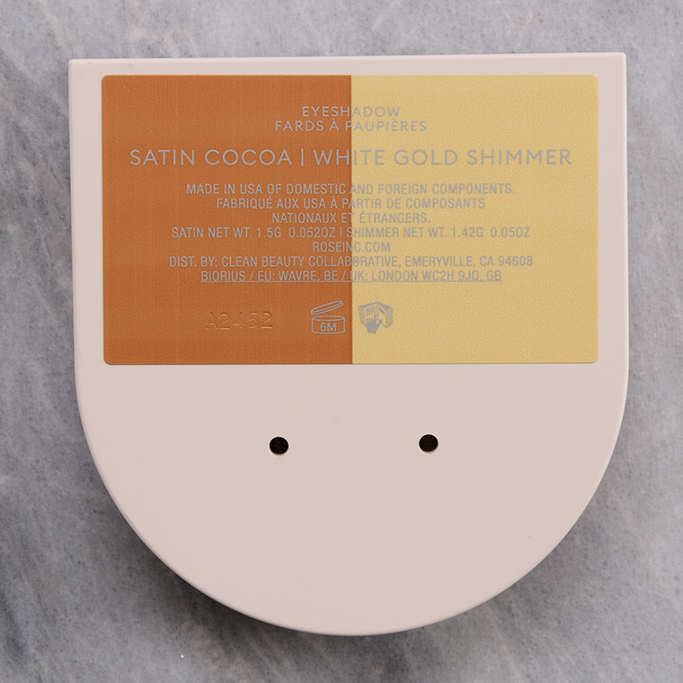 Rose Inc Satin Cocoa/White Gold Shimmer Satin & Shimmer Duet Eyeshadow